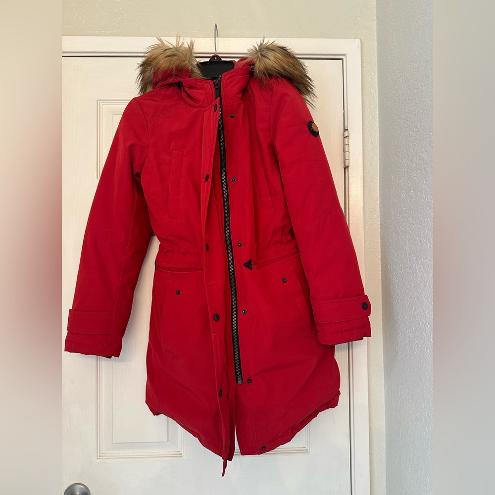 Red Michael Kors women’s parka size small